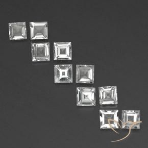 3.88ctw 天然 白色 黄玉, 正方形, VVS-VS