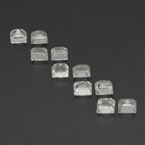 天然白色托帕石，方形，3.9×3.9毫米，VVS-VS