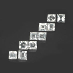 3.80天然白色托帕石，方形，4×3.9毫米，VVS-VS
