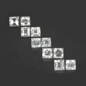 3.80天然白色托帕石，方形，4×3.9毫米，VVS-VS
