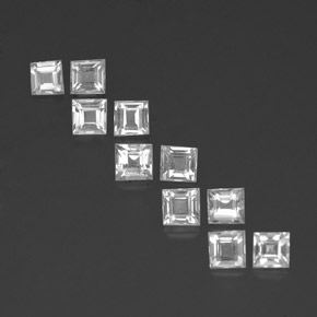 3.12天然白色托帕石，方形，3.7×3.6毫米，VVS-VS