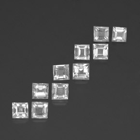 3.12天然白色托帕石，方形，3.7×3.6毫米，VVS-VS