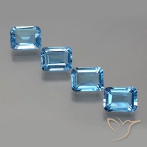 7.75ctw 天然 瑞士蓝 黄玉, 祖母绿式切割, VVS-VS
