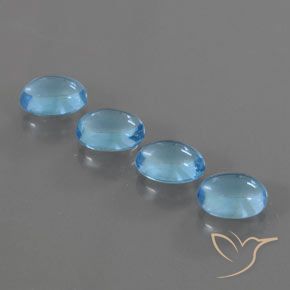4.12ctw 天然 瑞士蓝 黄玉, 椭圆形, 透明