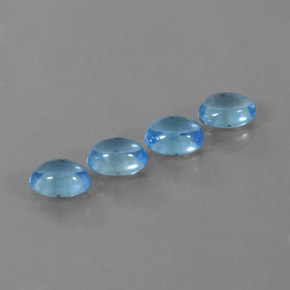 3.96天然托帕石，椭圆形切割，6.9×4.9毫米，透明