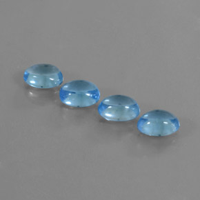 3.96天然托帕石，椭圆形切割，6.9×4.9毫米，透明