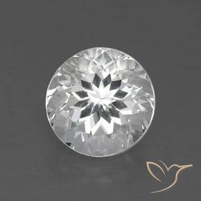 3.58ct 天然 清晰的白色 黄玉, 圆形的, VVS
