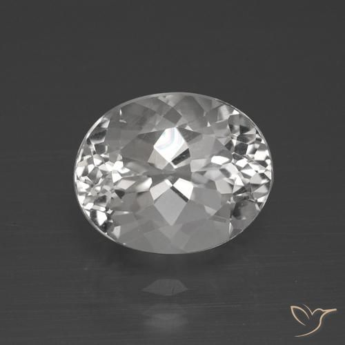 5.38ct 天然 清晰的白色 黄玉, 椭圆形, VVS-VS
