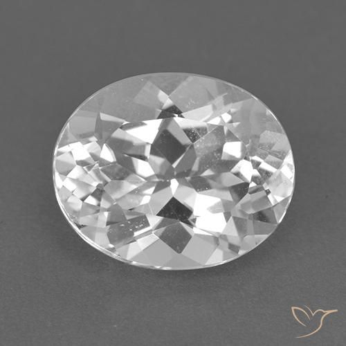 4.30ct 天然 白色 黄玉, 椭圆形, VVS-VS