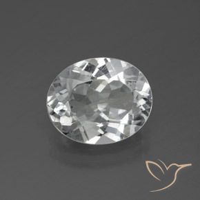3.70ct 天然 清晰的白色 黄玉, 椭圆形, VS