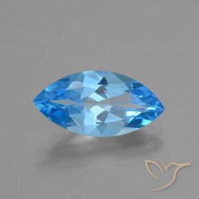 4.33克拉天然托帕石，马眼形，15.9×8毫米，VVS-VS
