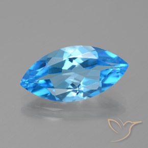 4.31ct 天然 瑞士蓝 黄玉, 榄尖形, VVS-VS