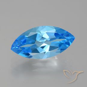 4.71ct 天然 瑞士蓝 黄玉, 榄尖形, VVS-VS