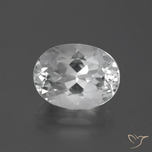 5.35ct 天然 白色 黄玉, 椭圆形, VVS