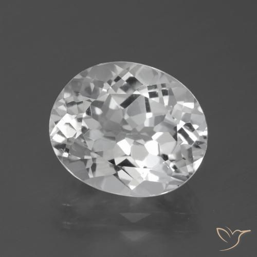 5.63ct 天然 白色 黄玉, 椭圆形, VVS-VS