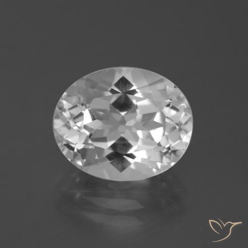 5.19ct 天然 清晰的白色 黄玉, 椭圆形, VVS