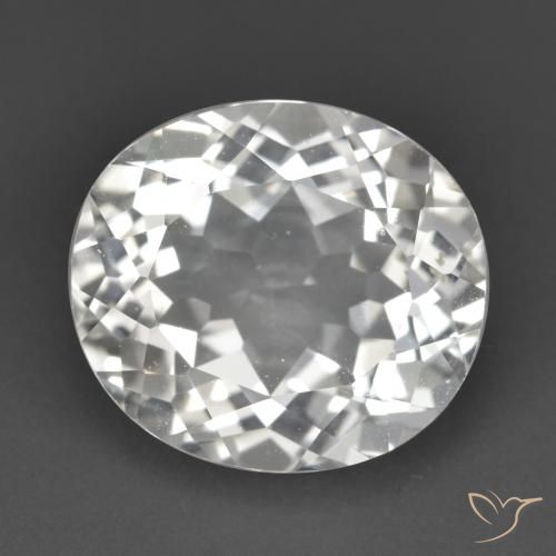 5.46ct 天然 白色 黄玉, 椭圆形, VVS-VS