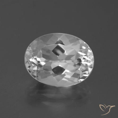 5.36ct 天然 清晰的白色 黄玉, 椭圆形, VVS