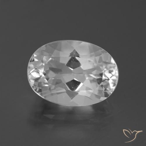 5.58ct 天然 白色 黄玉, 椭圆形, VVS