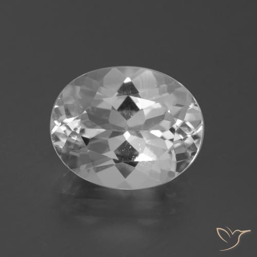5.40ct 天然 清晰的白色 黄玉, 椭圆形, VS