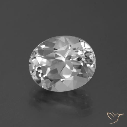 5.05ct 天然 清晰的白色 黄玉, 椭圆形, VVS