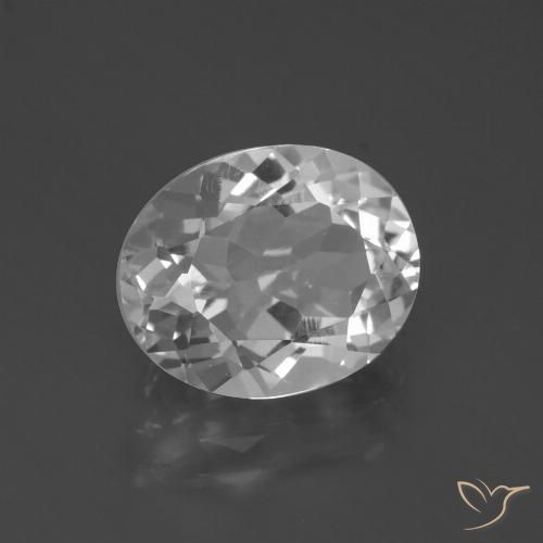 4.73ct 天然 清晰的白色 黄玉, 椭圆形, VVS