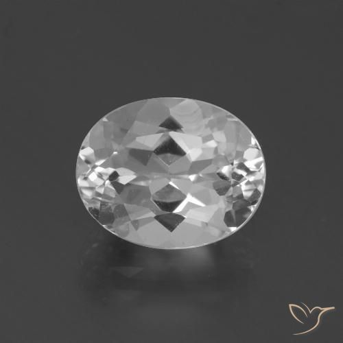 4.55ct 天然 清晰的白色 黄玉, 椭圆形, VVS-VS