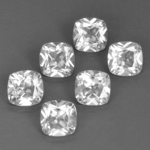 3.38天然白色托帕石，垫形剪裁，4.6×4.5毫米，VVS-VS