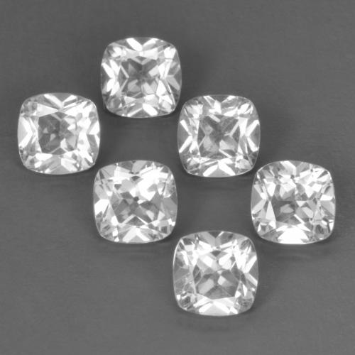 3.38天然白色托帕石，垫形剪裁，4.6×4.5毫米，VVS-VS
