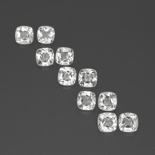 4.80天然白色托帕石，垫形剪裁，4.6×4.6毫米，VVS-VS