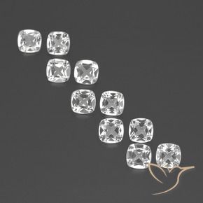 4.53天然白色托帕石，垫形剪裁，4.6×4.6毫米，VVS-VS