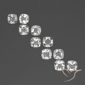4.74天然白色托帕石，垫形剪裁，4.6×4.6毫米，VVS-VS