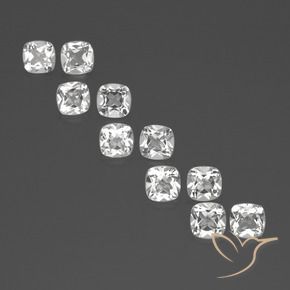 4.89天然白色托帕石，垫形剪裁，4.6×4.5毫米，VVS-VS