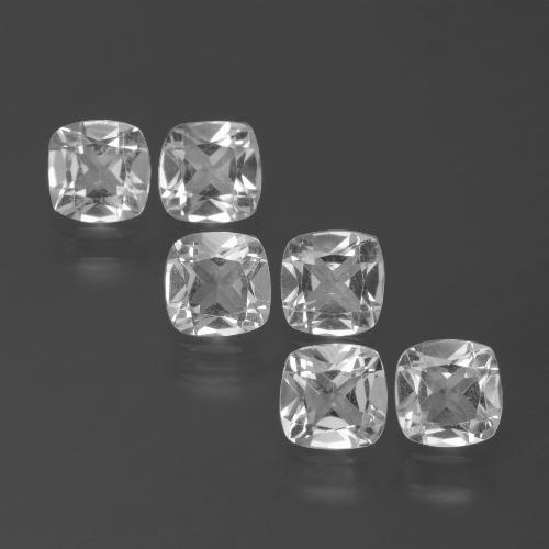 2.64天然白色托帕石，垫形剪裁，4.6×4.6毫米，VVS-VS