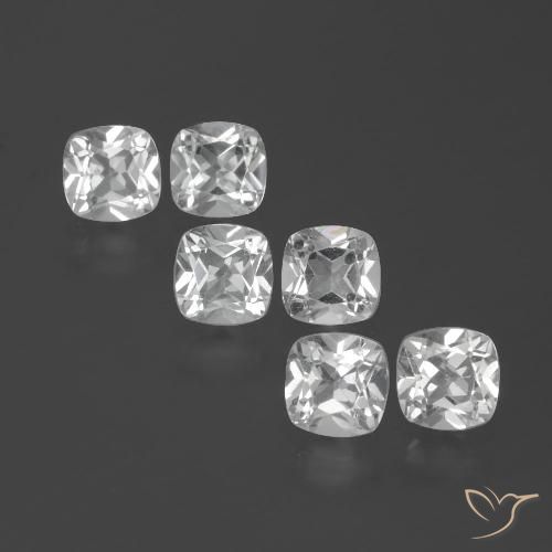 2.96天然白色托帕石，垫形剪裁，4.6×4.6毫米，VVS-VS