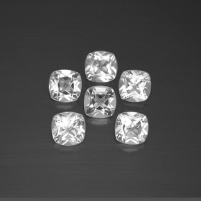 3.14天然白色托帕石，垫形剪裁，4.6×4.6毫米，VVS-VS