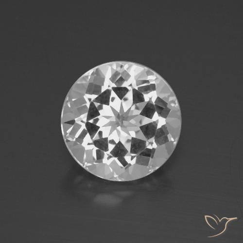 4.50ct 天然 清晰的白色 黄玉, 圆形的, VVS-VS