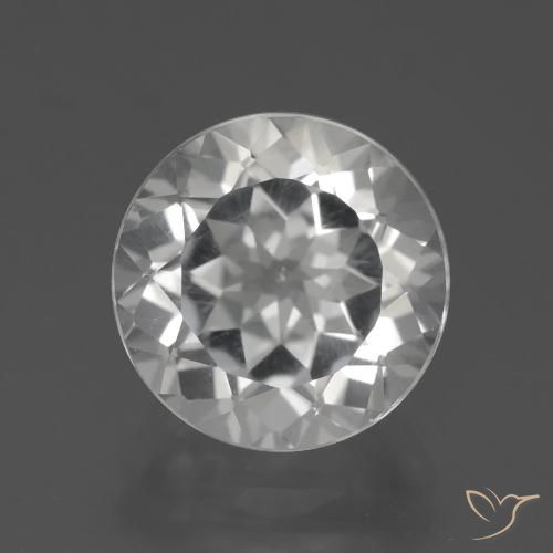 4.04ct 天然 白色 黄玉, 圆形的, VS