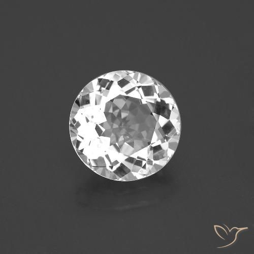 3.51ct 天然 白色 黄玉, 圆形的, VVS-VS