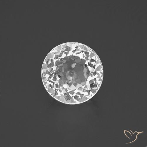 3.88ct 天然 白色 黄玉, 圆形的, VS
