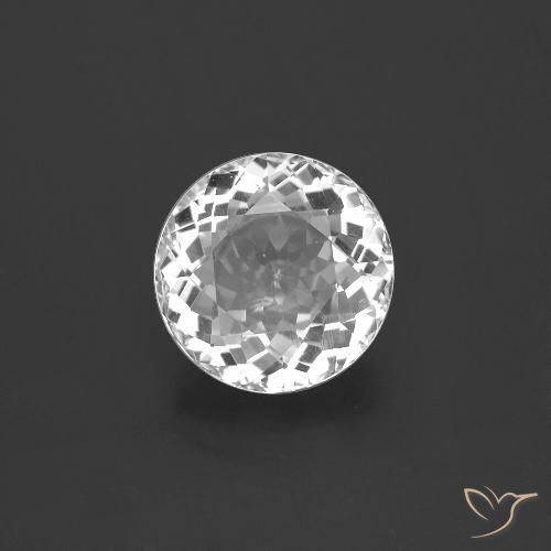 3.43ct 天然 白色 黄玉, 圆形的, VVS-VS