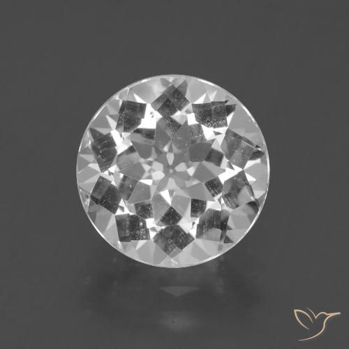 4.83ct 天然 清晰的白色 黄玉, 圆形的, VVS-VS