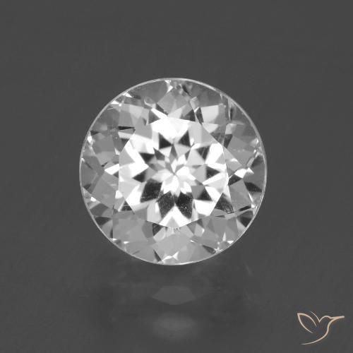 4.89ct 天然 清晰的白色 黄玉, 圆形的, VVS-VS
