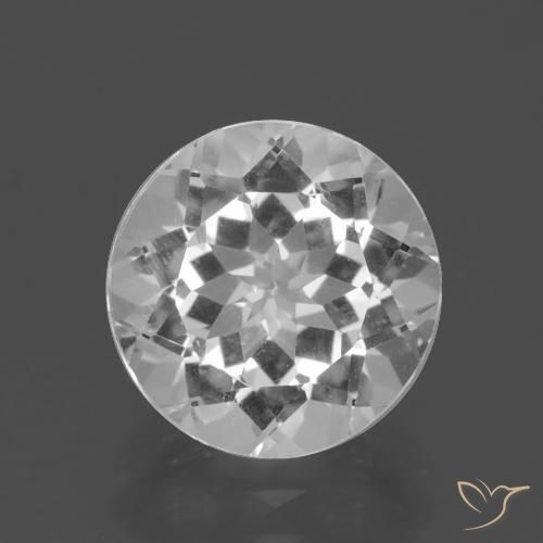 4.33ct 天然 清晰的白色 黄玉, 圆形的, VVS-VS