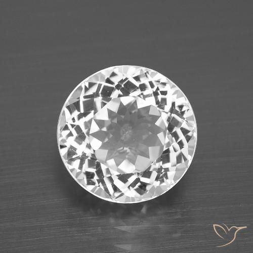 4.49ct 天然 清晰的白色 黄玉, 圆形的, VVS-VS