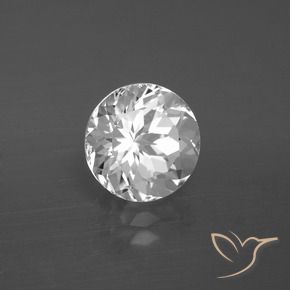 3.74克拉天然白色托帕石，圆形切割，9.08毫米，VVS-VS