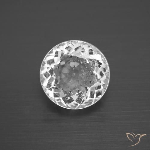 4.30ct 天然 白色 黄玉, 圆形的, VS