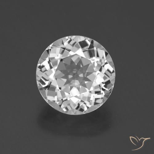 4.75ct 天然 清晰的白色 黄玉, 圆形的, VVS-VS