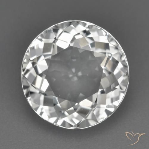 5.08ct 天然 清晰的白色 黄玉, 圆形的, VVS-VS