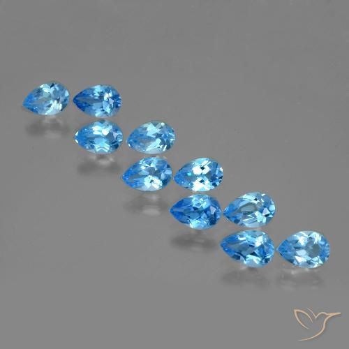 4.63天然托帕石，梨形，6×4.1毫米，VVS-VS
